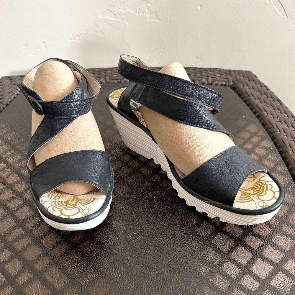 Fly London Black Sandals